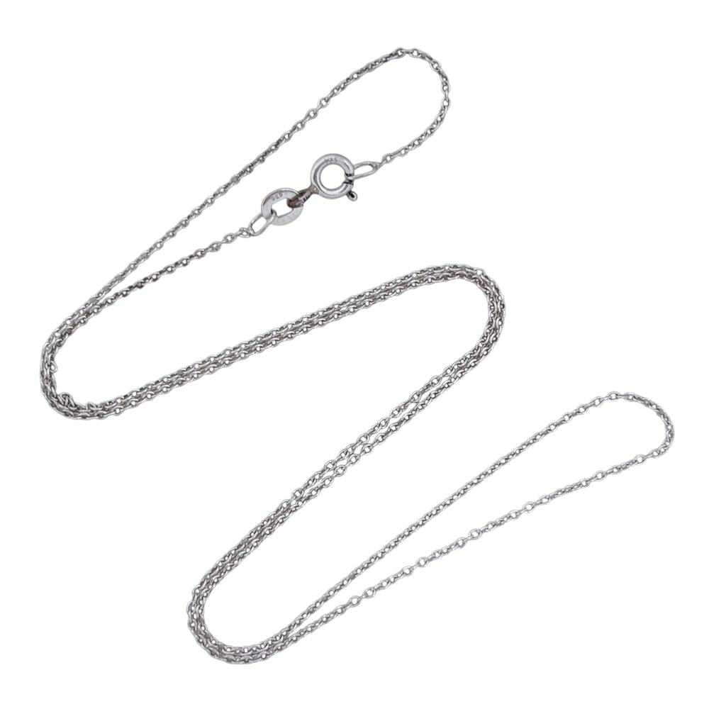 Vintage Sterling Silver 925 1.0mm Cable Link Chain Necklace 18"